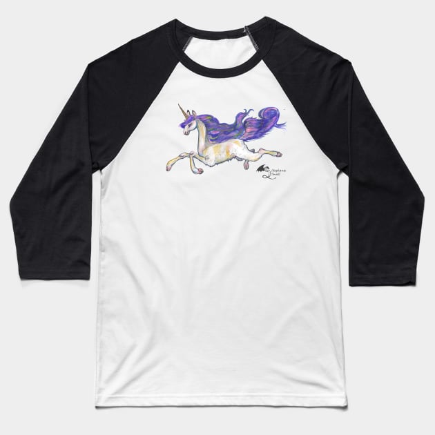 Llama Unicorn White Purple Mythological Animals wild Creatures beasts horses ponies pony magical Baseball T-Shirt by pegacorna